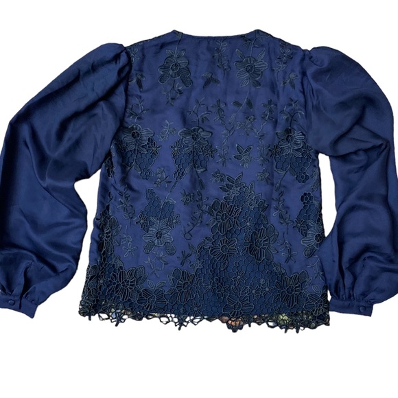 Lovers + Friends Open Front Cropped Blouse With Tie - Picture 4 of 9